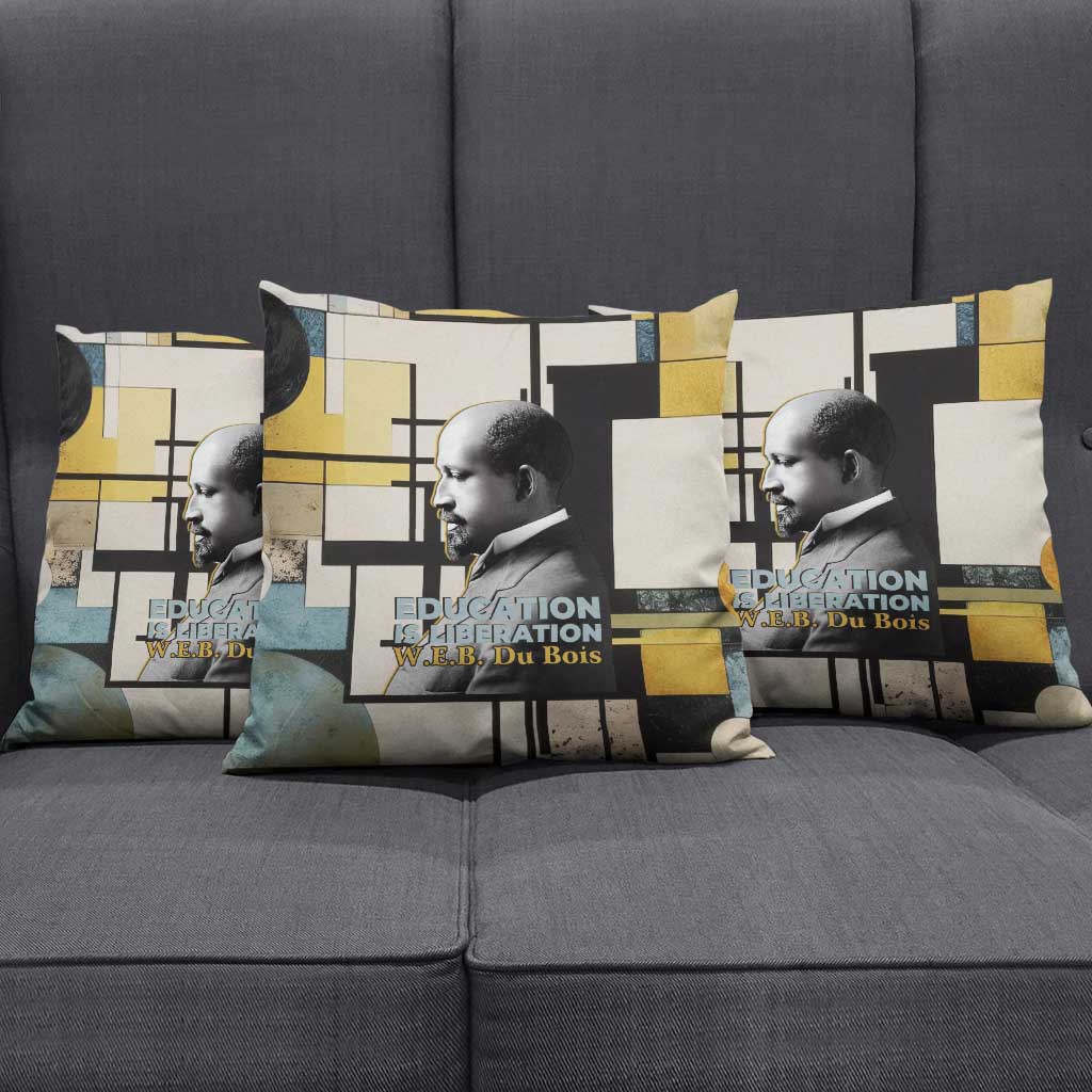 W.E.B. Du Bois Education is Liberation Pillow Cover Scholar, Activist, Visionary Tribute Design - African Pride