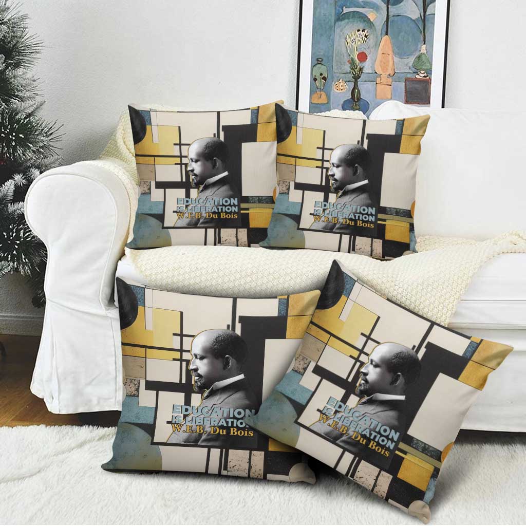 W.E.B. Du Bois Education is Liberation Pillow Cover Scholar, Activist, Visionary Tribute Design - African Pride