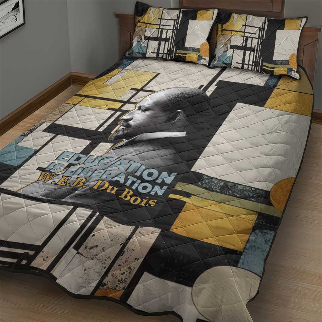 W.E.B. Du Bois Education is Liberation Quilt Bed Set Scholar, Activist, Visionary Tribute Design - African Pride
