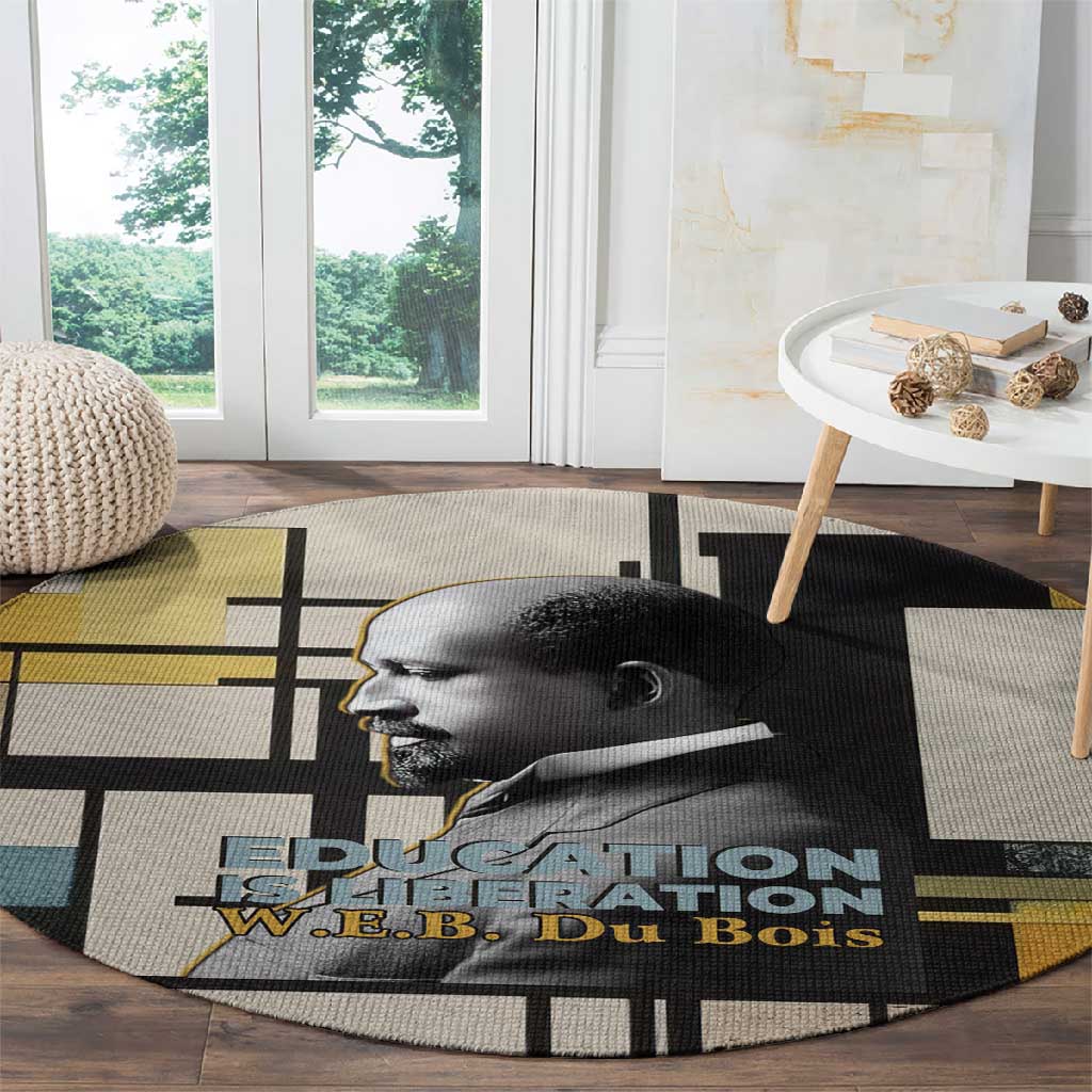 W.E.B. Du Bois Education is Liberation Round Carpet Scholar, Activist, Visionary Tribute Design - African Pride