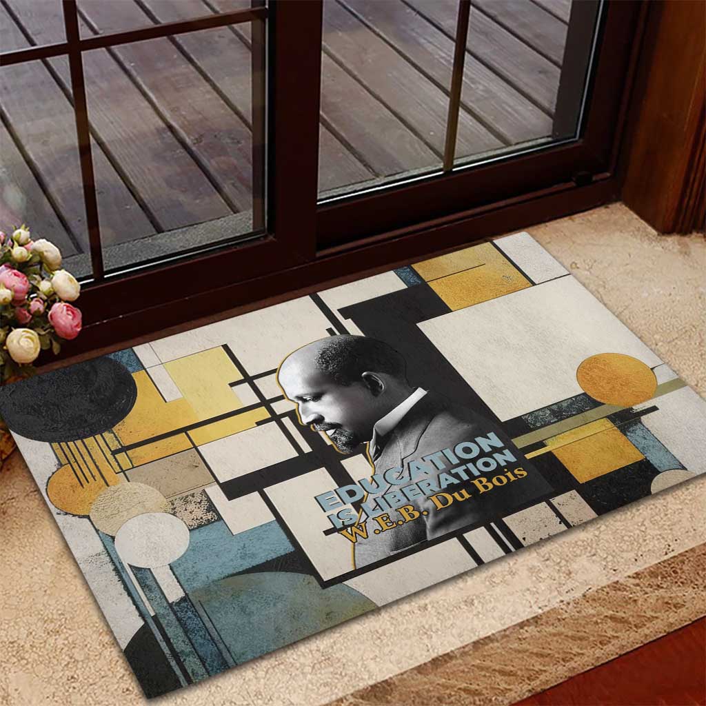 W.E.B. Du Bois Education is Liberation Rubber Doormat Scholar, Activist, Visionary Tribute Design - African Pride