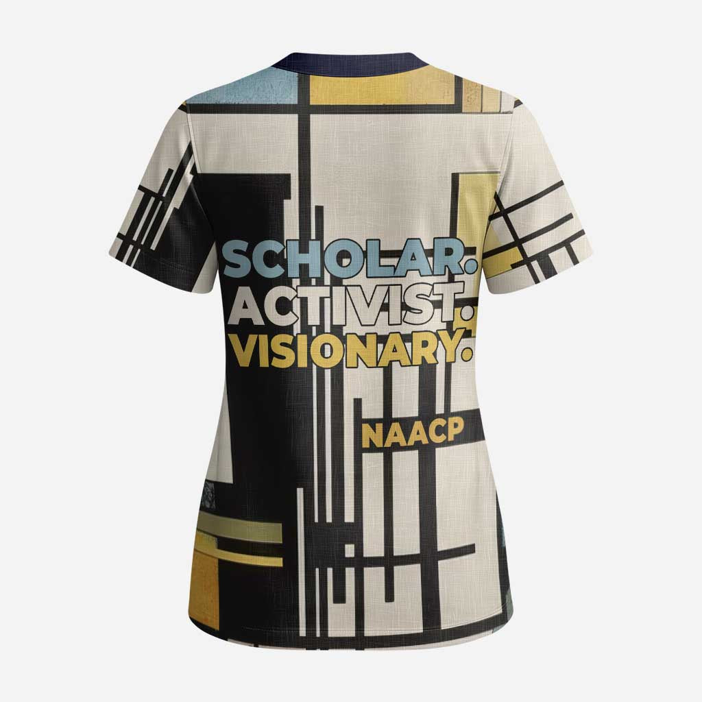 W.E.B. Du Bois Education is Liberation Scrub Top Scholar, Activist, Visionary Tribute Design - African Pride