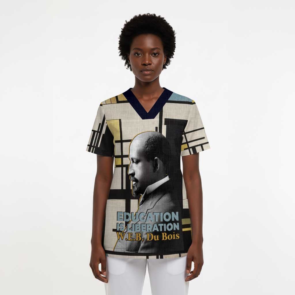 W.E.B. Du Bois Education is Liberation Scrub Top Scholar, Activist, Visionary Tribute Design - African Pride