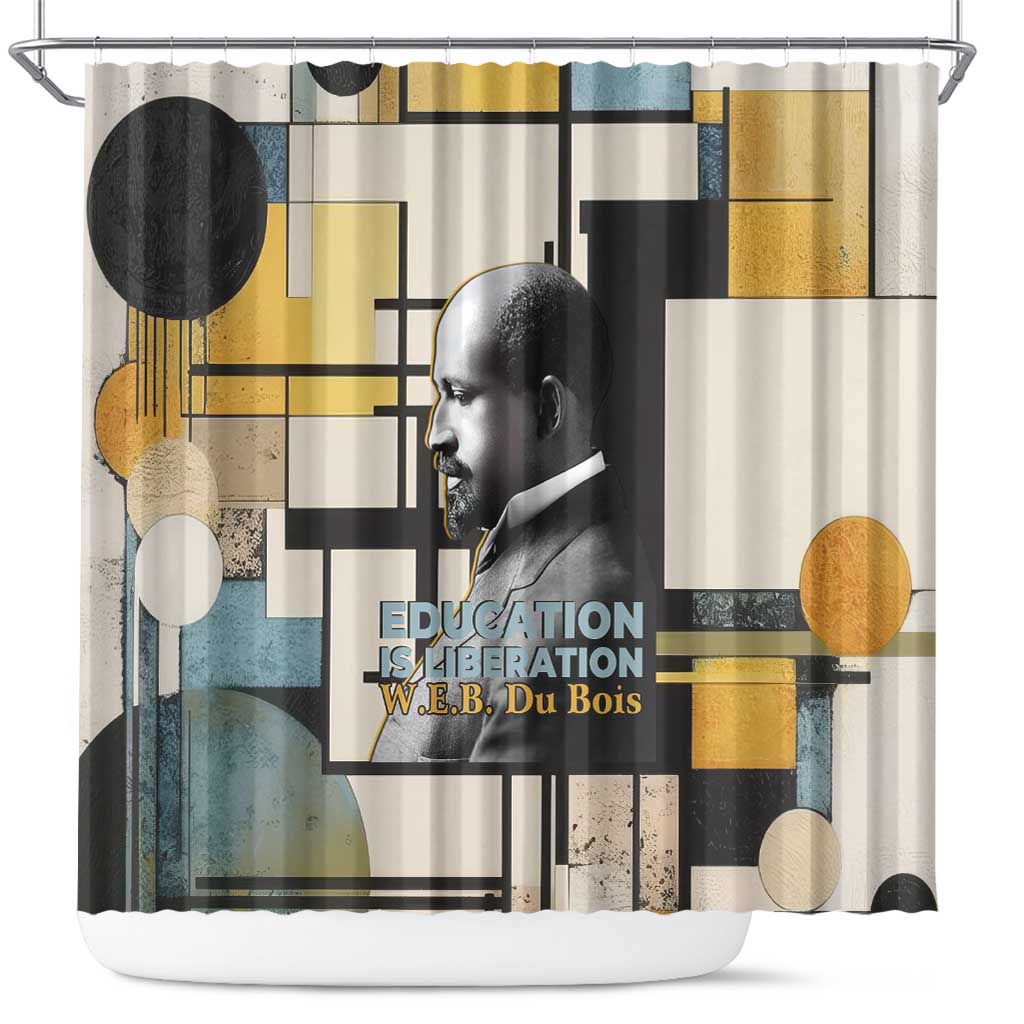 W.E.B. Du Bois Education is Liberation Shower Curtain Scholar, Activist, Visionary Tribute Design - African Pride