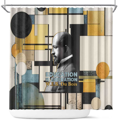 W.E.B. Du Bois Education is Liberation Shower Curtain Scholar, Activist, Visionary Tribute Design - African Pride