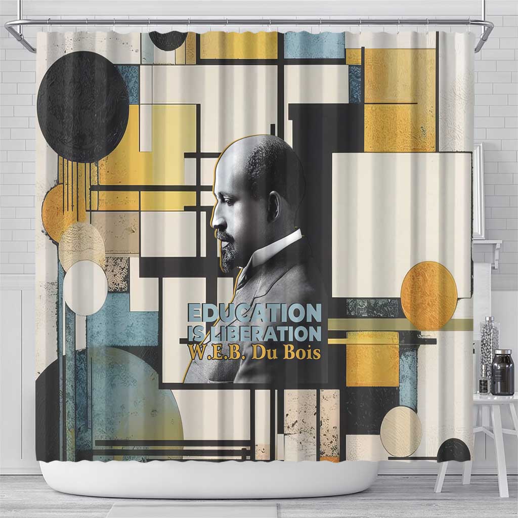 W.E.B. Du Bois Education is Liberation Shower Curtain Scholar, Activist, Visionary Tribute Design - African Pride