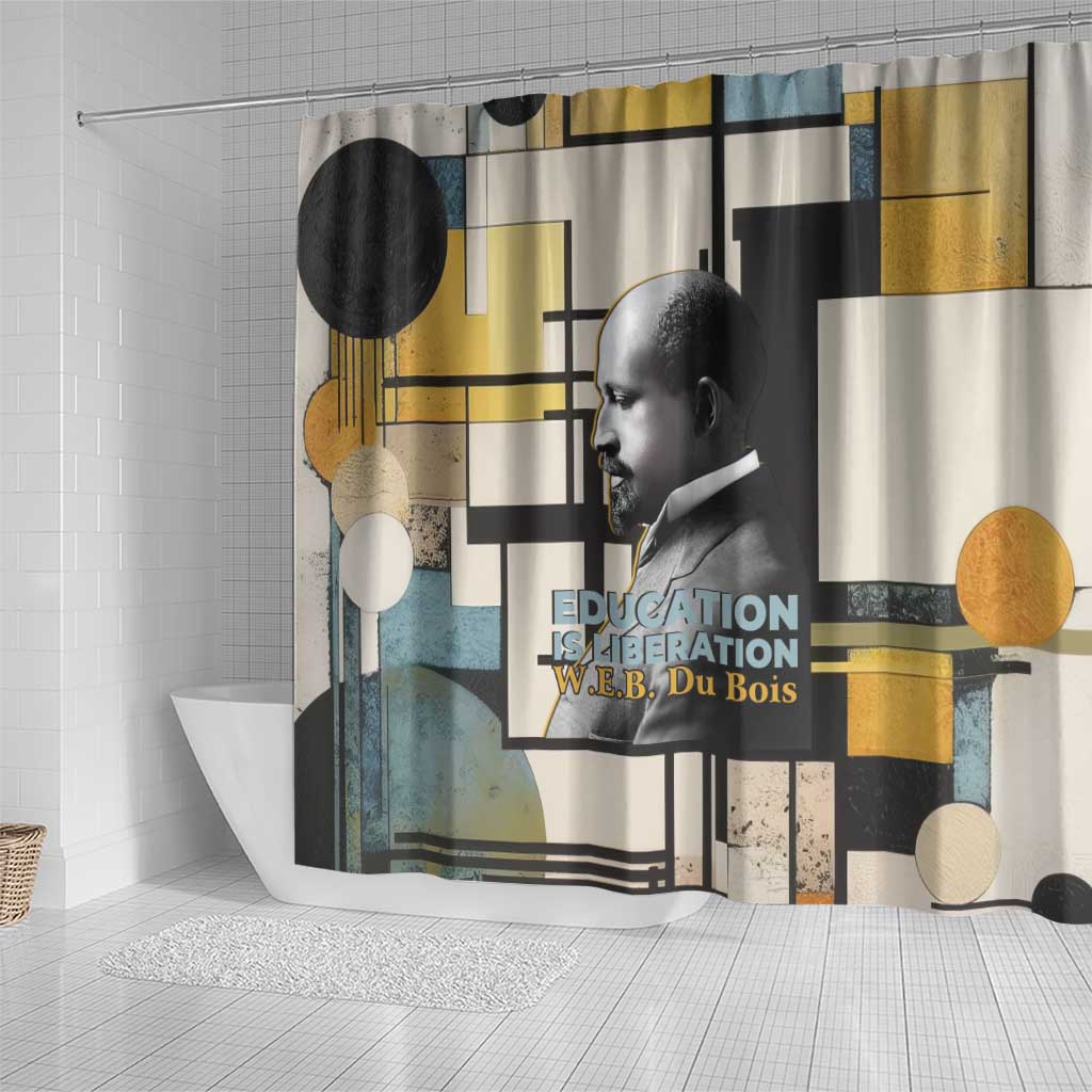 W.E.B. Du Bois Education is Liberation Shower Curtain Scholar, Activist, Visionary Tribute Design - African Pride