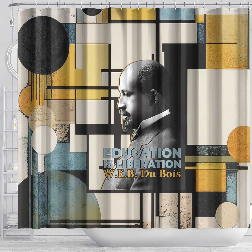 W.E.B. Du Bois Education is Liberation Shower Curtain Scholar, Activist, Visionary Tribute Design - African Pride