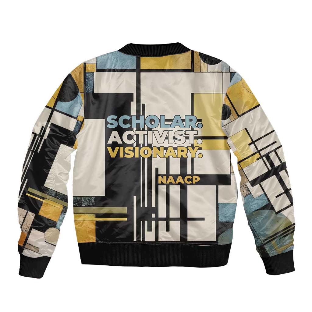 W.E.B. Du Bois Education is Liberation Sleeve Zip Bomber Jacket Scholar, Activist, Visionary Tribute Design - African Pride