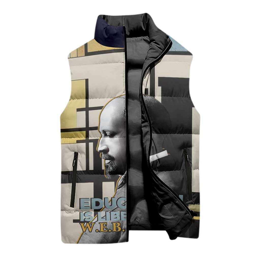 W.E.B. Du Bois Education is Liberation Sleeveless Puffer Jacket Scholar, Activist, Visionary Tribute Design - African Pride