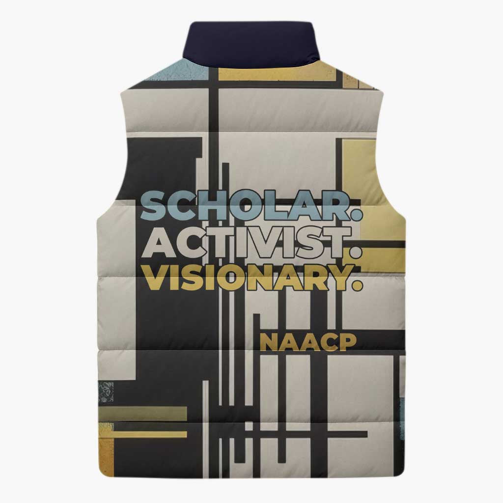 W.E.B. Du Bois Education is Liberation Sleeveless Puffer Jacket Scholar, Activist, Visionary Tribute Design - African Pride