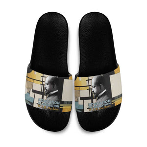 W.E.B. Du Bois Education is Liberation Slide Sandals Scholar, Activist, Visionary Tribute Design - African Pride
