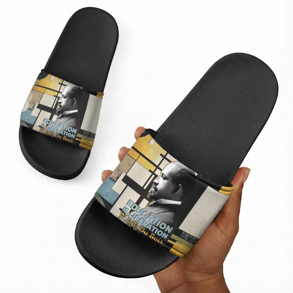 W.E.B. Du Bois Education is Liberation Slide Sandals Scholar, Activist, Visionary Tribute Design - African Pride