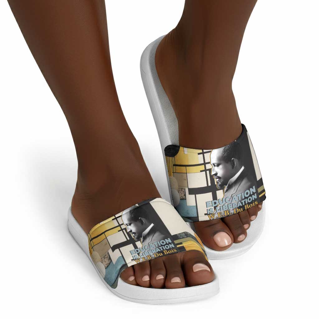 W.E.B. Du Bois Education is Liberation Slide Sandals Scholar, Activist, Visionary Tribute Design - African Pride