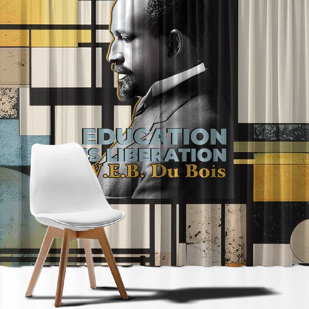 W.E.B. Du Bois Education is Liberation Window Curtain Scholar, Activist, Visionary Tribute Design - African Pride