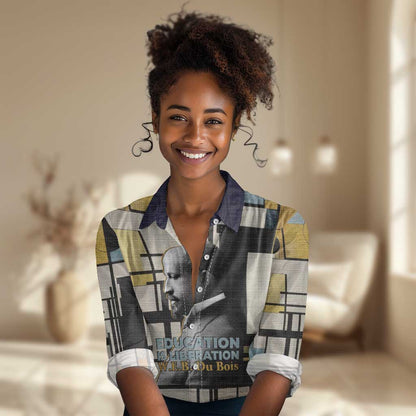 W.E.B. Du Bois Education is Liberation Women Casual Shirt Scholar, Activist, Visionary Tribute Design - African Pride