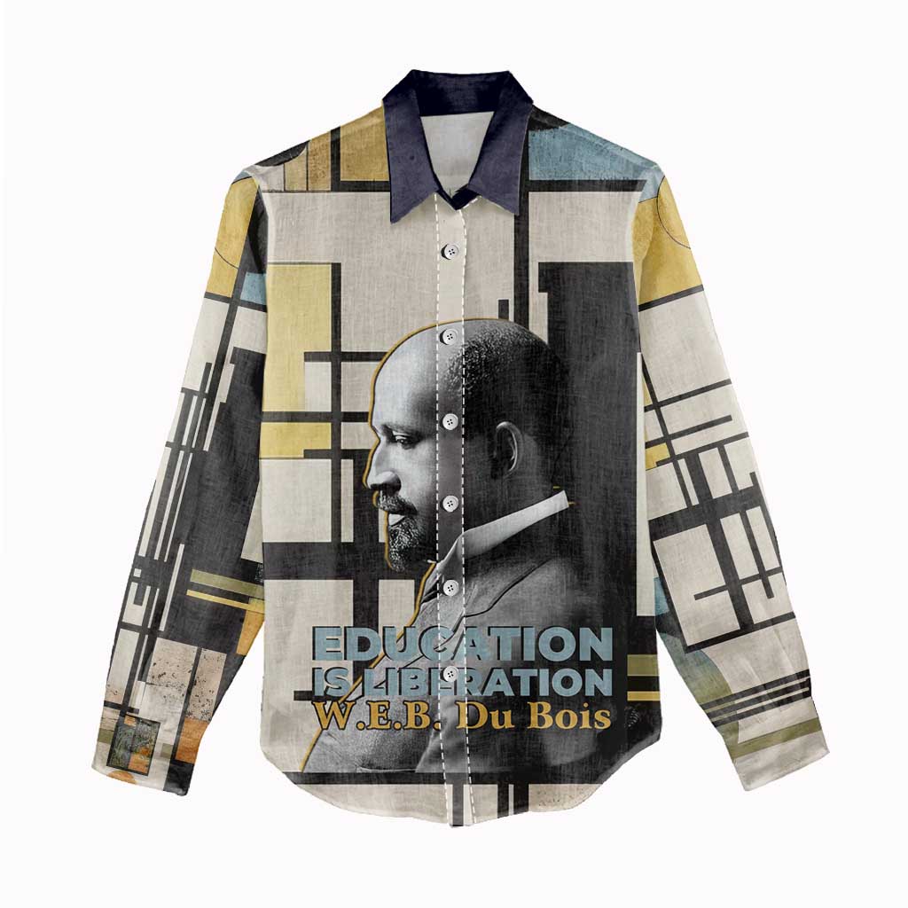 W.E.B. Du Bois Education is Liberation Women Casual Shirt Scholar, Activist, Visionary Tribute Design - African Pride