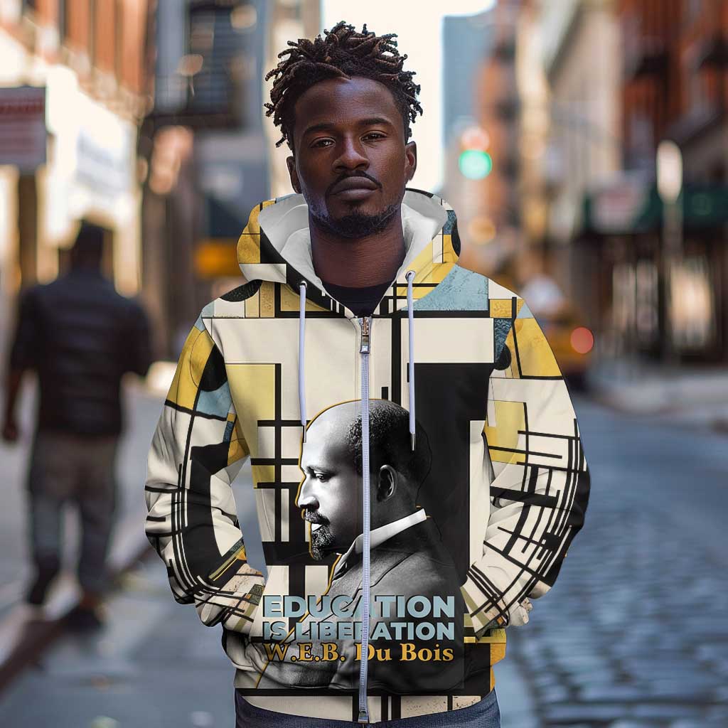 W.E.B. Du Bois Education is Liberation Zip Hoodie Scholar, Activist, Visionary Tribute Design - African Pride
