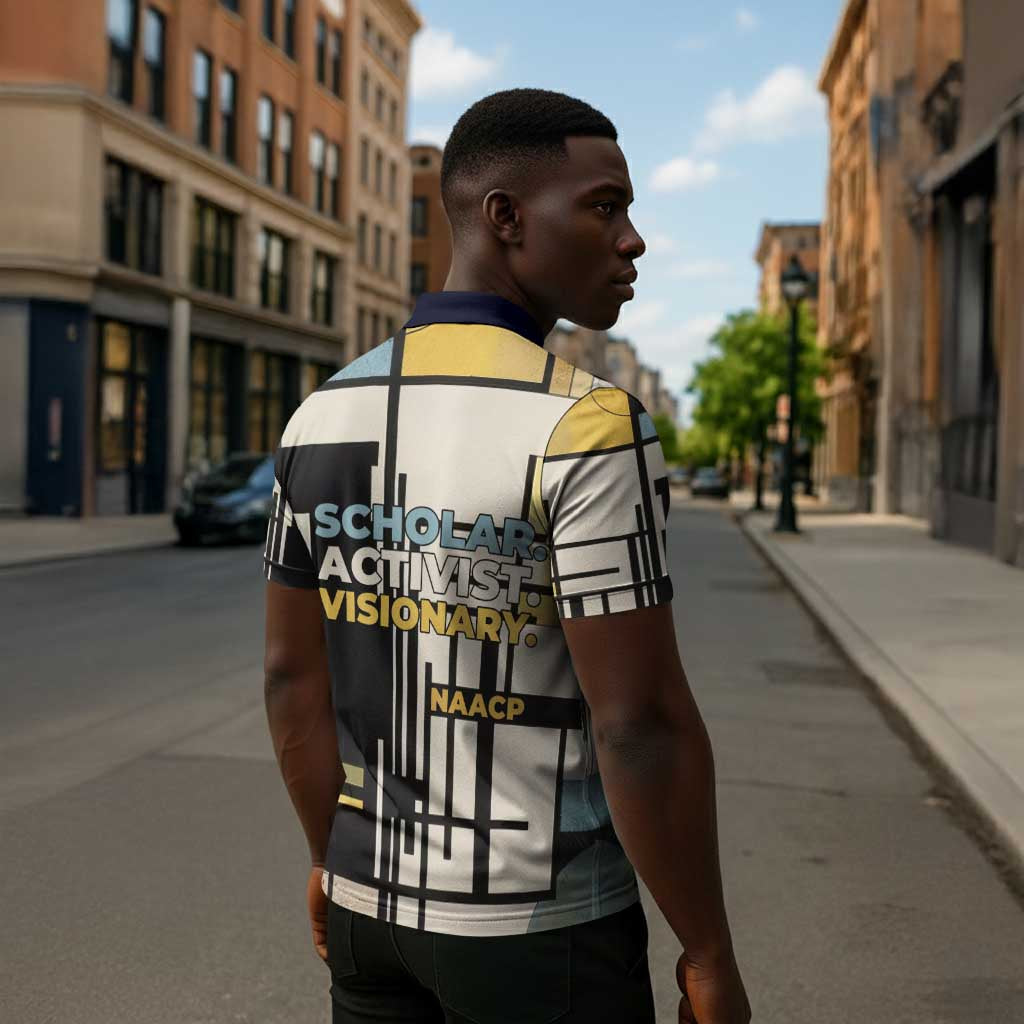 W.E.B. Du Bois Education is Liberation Zipper Polo Shirt Scholar, Activist, Visionary Tribute Design - African Pride