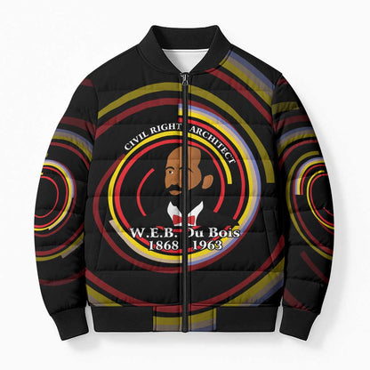 W.E.B. Du Bois Civil Rights Architect Bomber Puffer Jacket Niagara Movement - NAACP Tribute Design - African Pride