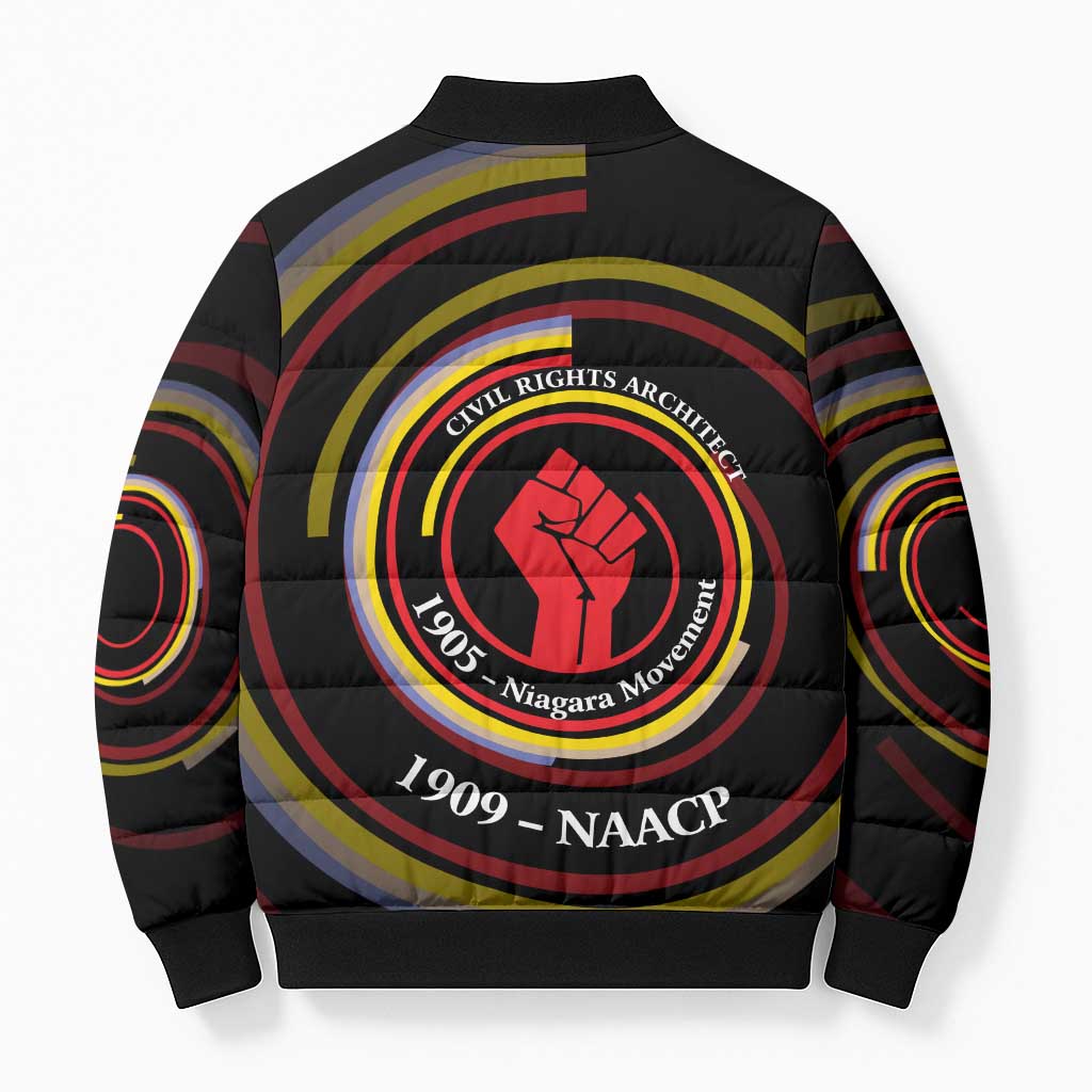 W.E.B. Du Bois Civil Rights Architect Bomber Puffer Jacket Niagara Movement - NAACP Tribute Design - African Pride