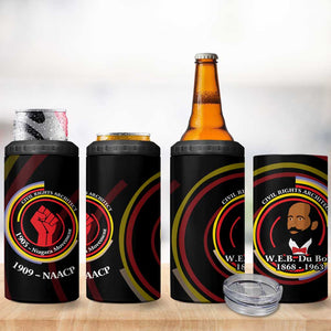 W.E.B. Du Bois Civil Rights Architect 4 in 1 Can Cooler Tumbler Niagara Movement - NAACP Tribute Design - African Pride