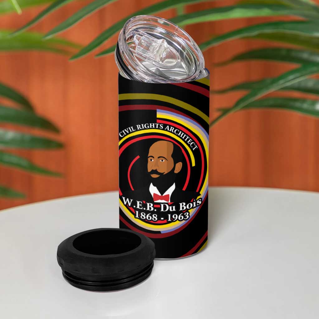 W.E.B. Du Bois Civil Rights Architect 4 in 1 Can Cooler Tumbler Niagara Movement - NAACP Tribute Design - African Pride