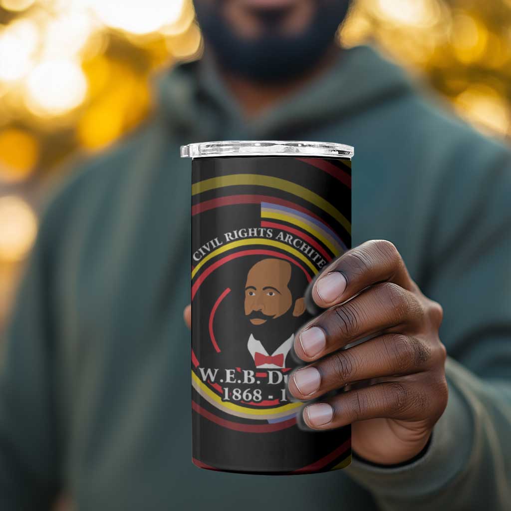 W.E.B. Du Bois Civil Rights Architect 4 in 1 Can Cooler Tumbler Niagara Movement - NAACP Tribute Design - African Pride
