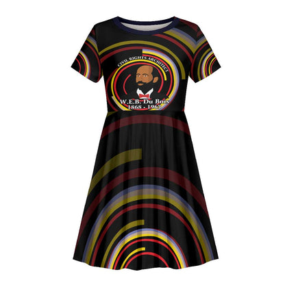 W.E.B. Du Bois Civil Rights Architect Kid Short Sleeve Dress Niagara Movement - NAACP Tribute Design TS04
