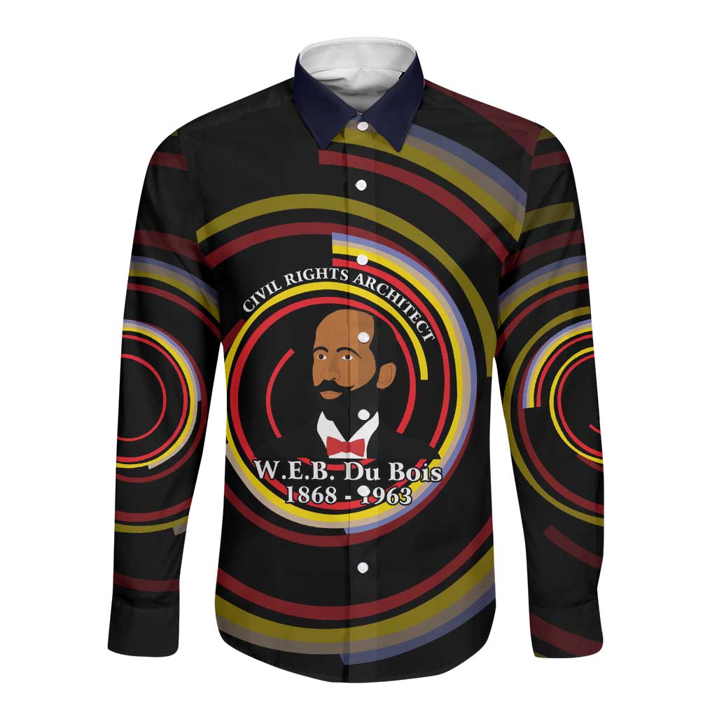 W.E.B. Du Bois Civil Rights Architect Long Sleeve Button Shirt Niagara Movement - NAACP Tribute Design - African Pride