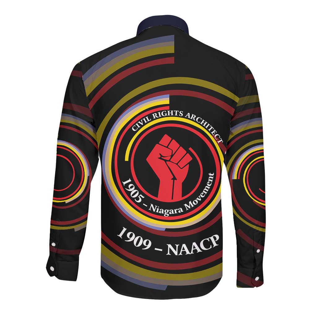 W.E.B. Du Bois Civil Rights Architect Long Sleeve Button Shirt Niagara Movement - NAACP Tribute Design - African Pride
