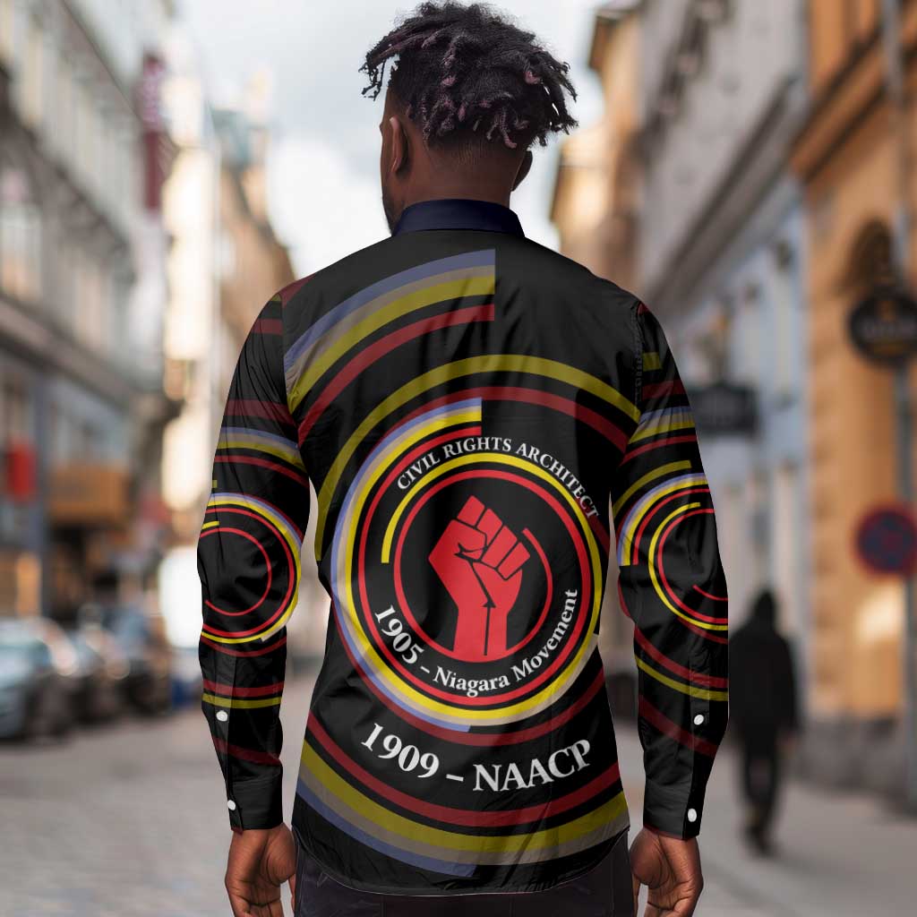 W.E.B. Du Bois Civil Rights Architect Long Sleeve Button Shirt Niagara Movement - NAACP Tribute Design - African Pride