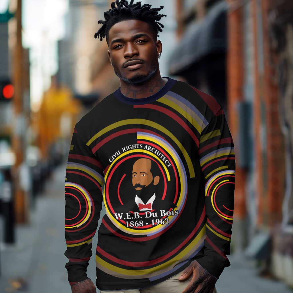 W.E.B. Du Bois Civil Rights Architect Long Sleeve Shirt Niagara Movement - NAACP Tribute Design - African Pride