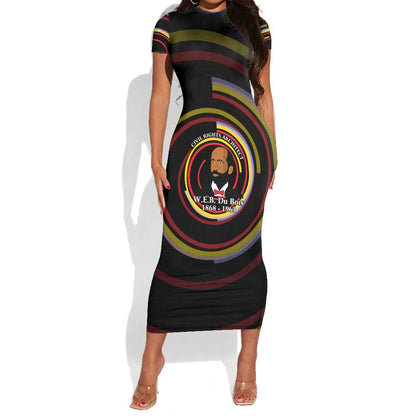 W.E.B. Du Bois Civil Rights Architect Short Sleeve Bodycon Dress Niagara Movement - NAACP Tribute Design TS04