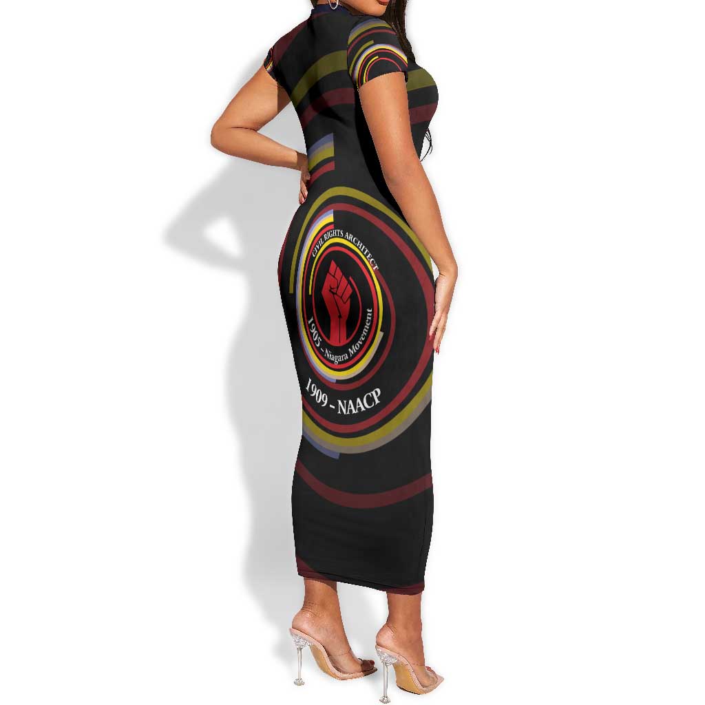 W.E.B. Du Bois Civil Rights Architect Short Sleeve Bodycon Dress Niagara Movement - NAACP Tribute Design TS04