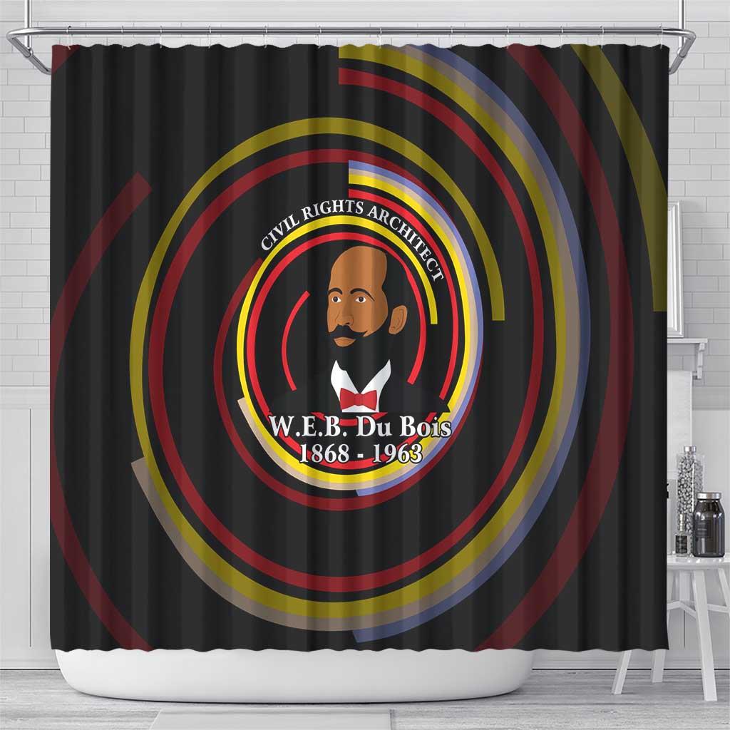W.E.B. Du Bois Civil Rights Architect Shower Curtain Niagara Movement - NAACP Tribute Design - African Pride