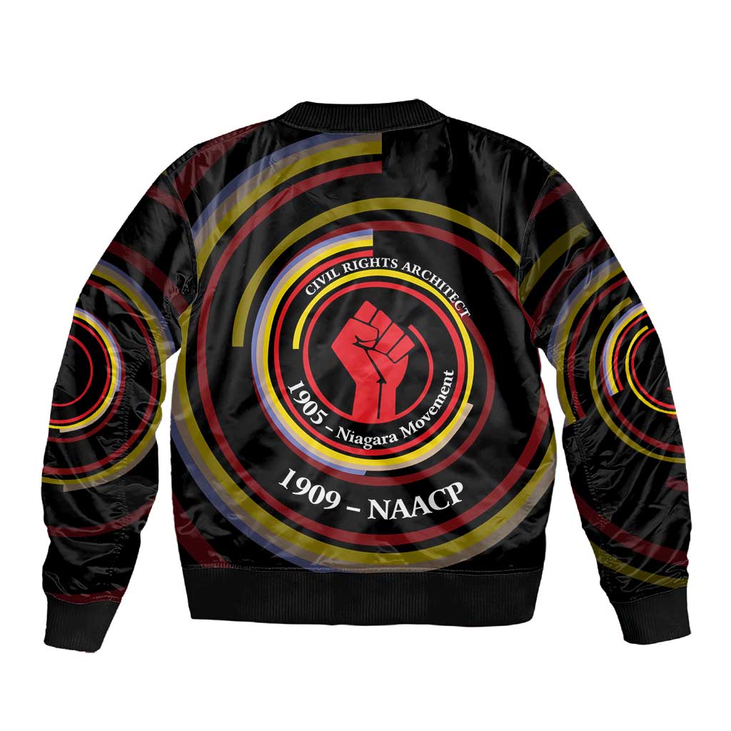 W.E.B. Du Bois Civil Rights Architect Sleeve Zip Bomber Jacket Niagara Movement - NAACP Tribute Design - African Pride