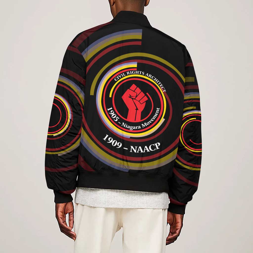W.E.B. Du Bois Civil Rights Architect Sleeve Zip Bomber Jacket Niagara Movement - NAACP Tribute Design - African Pride