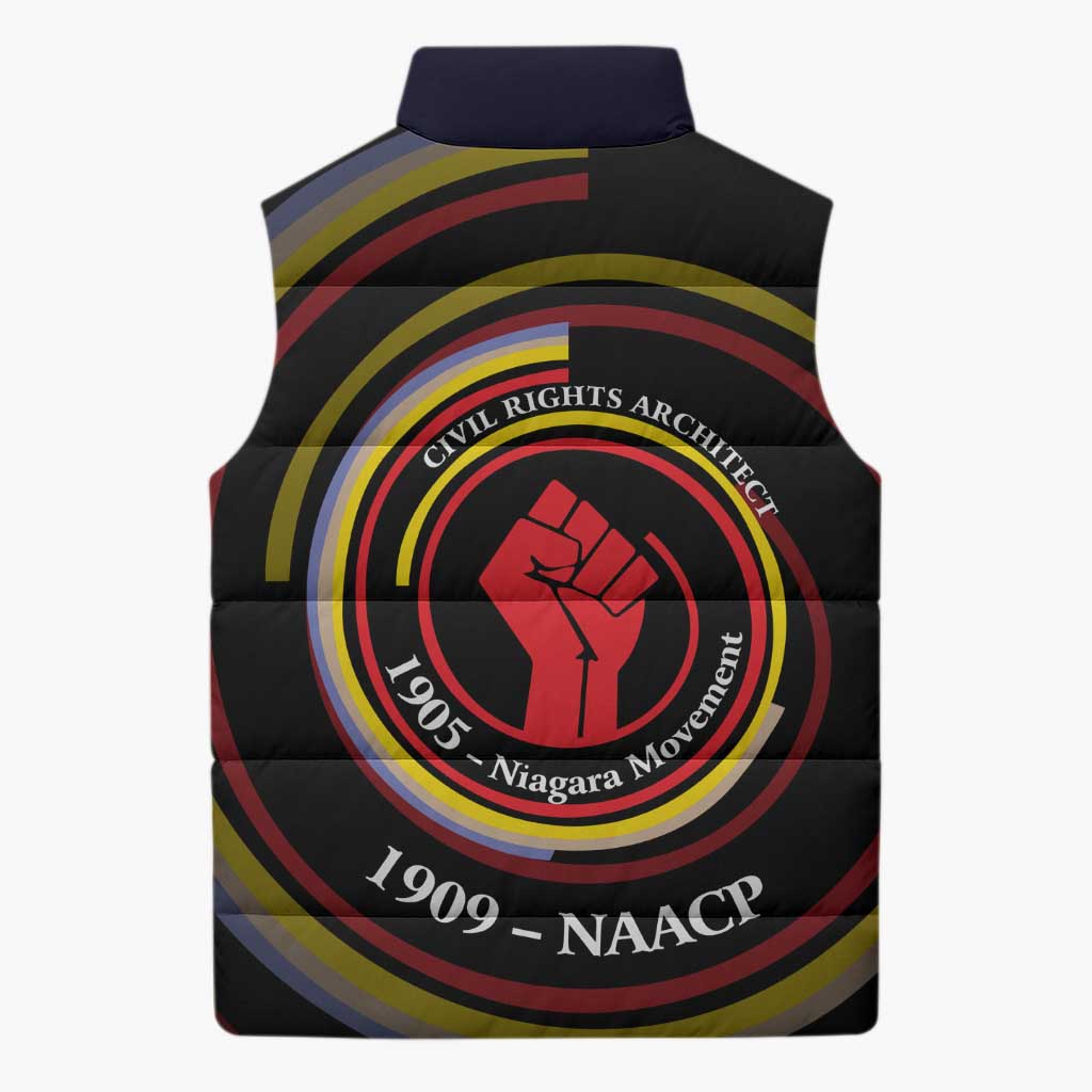 W.E.B. Du Bois Civil Rights Architect Sleeveless Puffer Jacket Niagara Movement - NAACP Tribute Design - African Pride