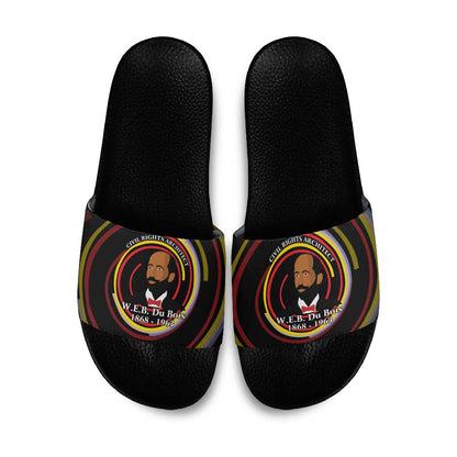 W.E.B. Du Bois Civil Rights Architect Slide Sandals Niagara Movement - NAACP Tribute Design - African Pride