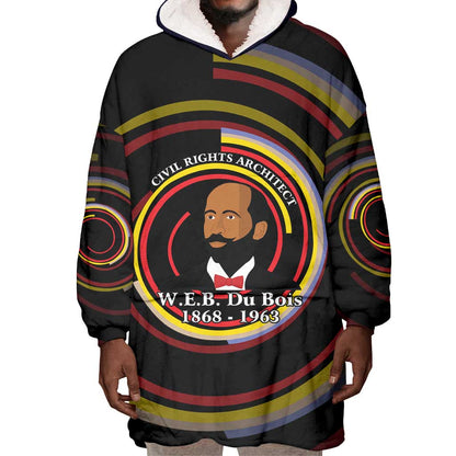 W.E.B. Du Bois Civil Rights Architect Wearable Blanket Hoodie Niagara Movement - NAACP Tribute Design - African Pride