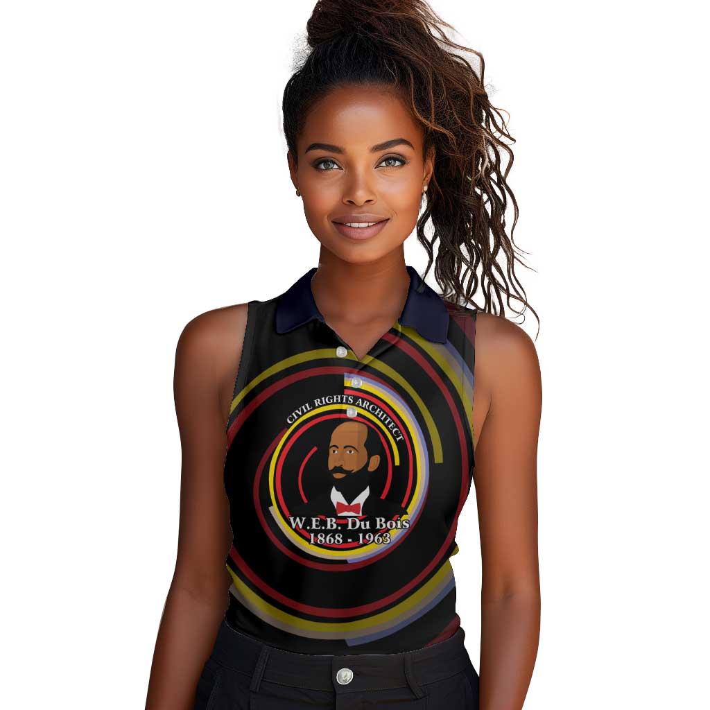 W.E.B. Du Bois Civil Rights Architect Women Sleeveless Polo Shirt Niagara Movement - NAACP Tribute Design - African Pride