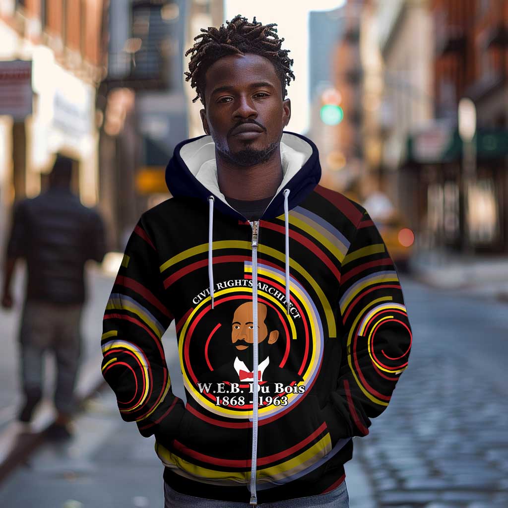 W.E.B. Du Bois Civil Rights Architect Zip Hoodie Niagara Movement - NAACP Tribute Design - African Pride