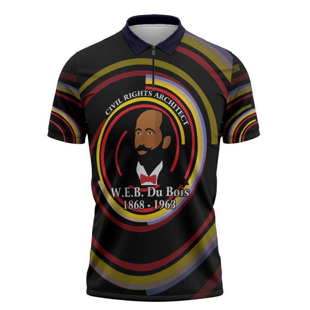 W.E.B. Du Bois Civil Rights Architect Zipper Polo Shirt Niagara Movement - NAACP Tribute Design - African Pride