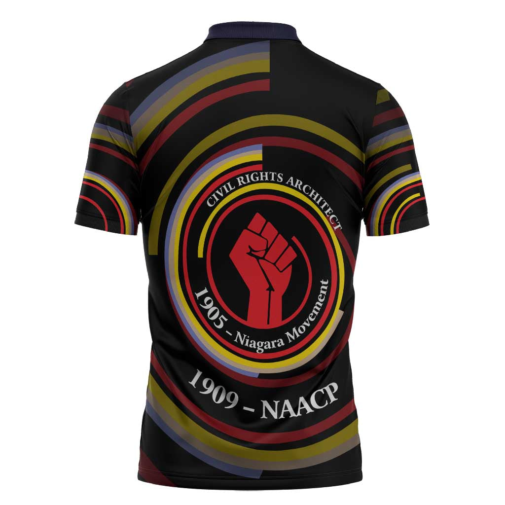 W.E.B. Du Bois Civil Rights Architect Zipper Polo Shirt Niagara Movement - NAACP Tribute Design - African Pride