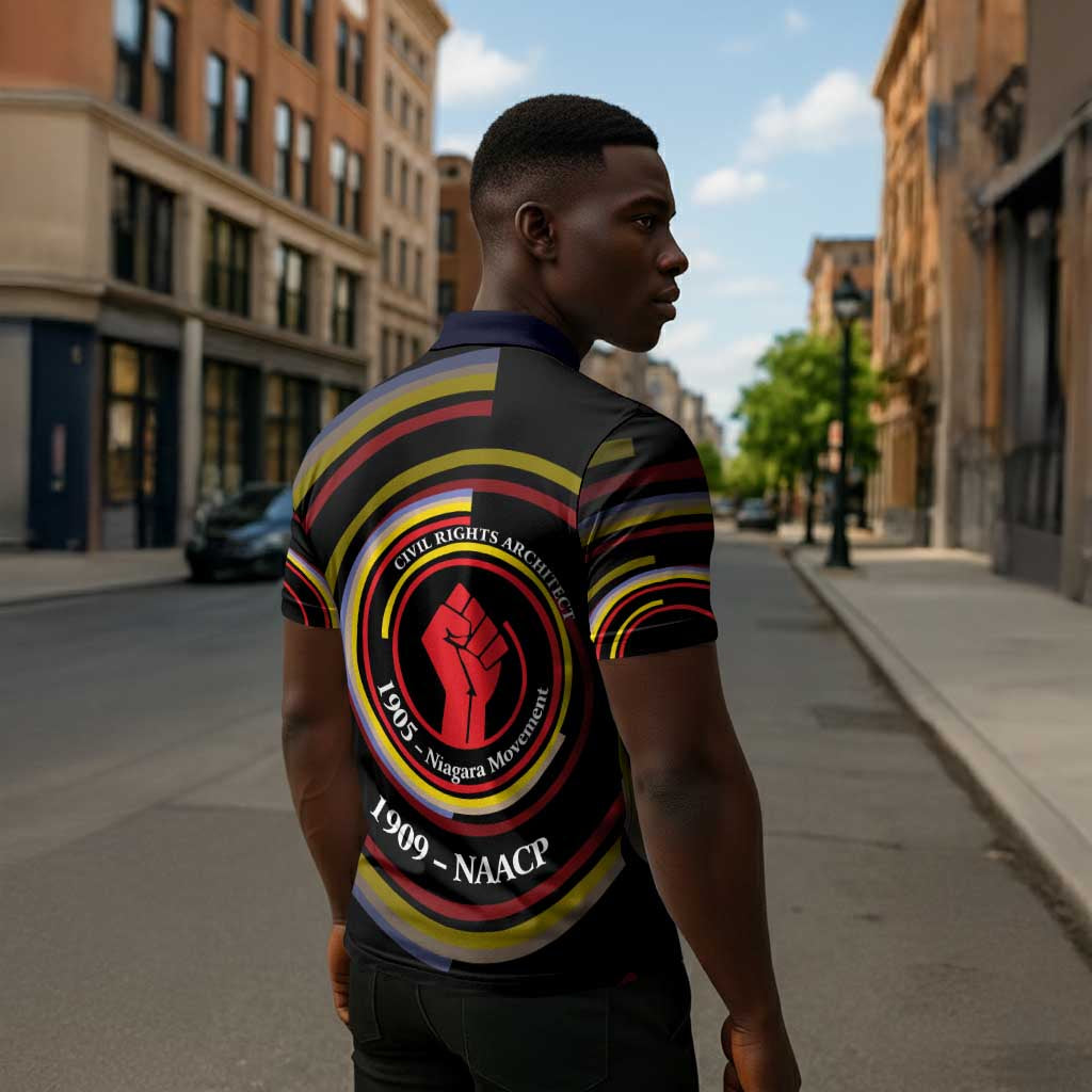 W.E.B. Du Bois Civil Rights Architect Zipper Polo Shirt Niagara Movement - NAACP Tribute Design - African Pride