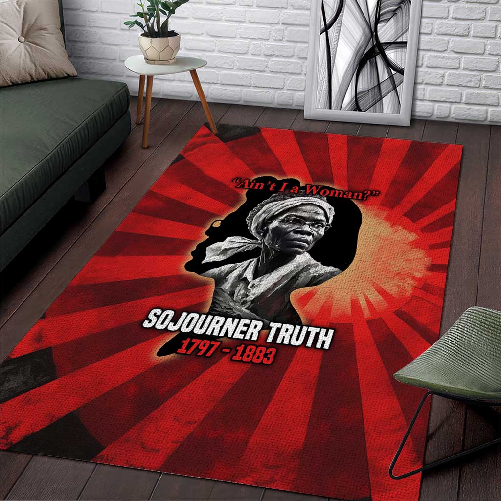Sojourner Truth Area Rug Ain’t I a Woman - Akron 1851 Speech Tribute Design - African Pride