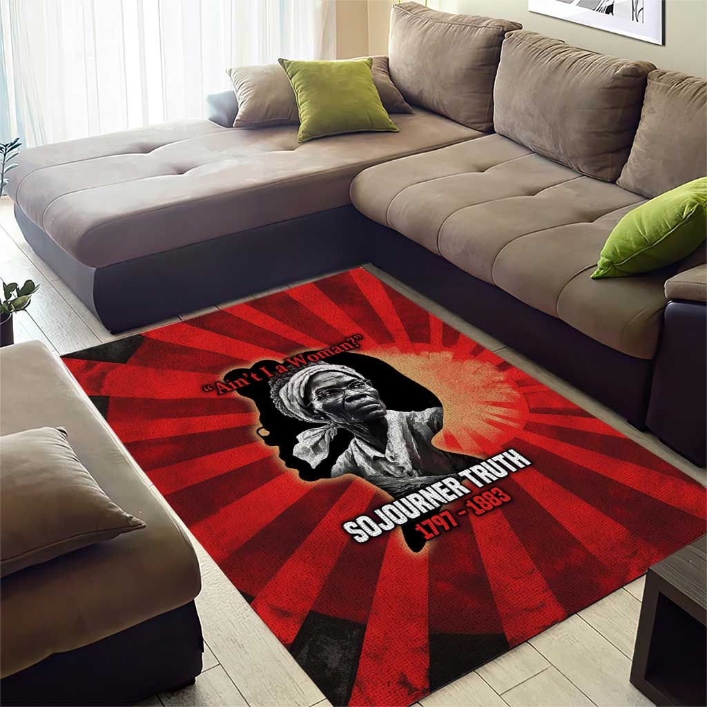 Sojourner Truth Area Rug Ain’t I a Woman - Akron 1851 Speech Tribute Design - African Pride