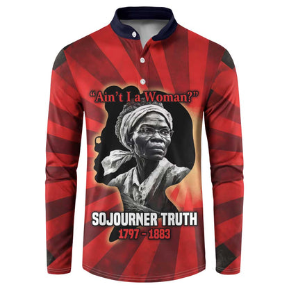 Sojourner Truth Button Sweatshirt Ain’t I a Woman - Akron 1851 Speech Tribute Design