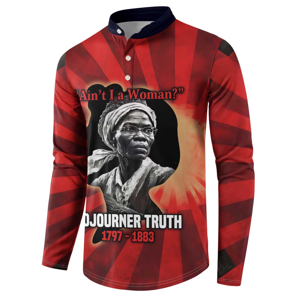 Sojourner Truth Button Sweatshirt Ain’t I a Woman - Akron 1851 Speech Tribute Design